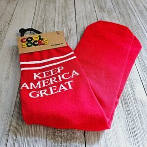 Size 8-12 Keep America Great Red & White Crew Cool Socks.